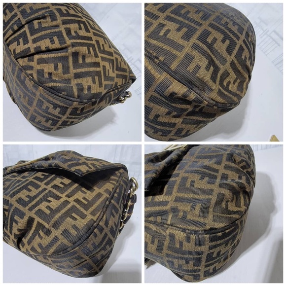 Authentic Fendi Baguette Mia Zucca Shoulder Handbag Brown - Picture 14 of 16